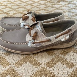 Sperry Top-Sider Womens Boat Shoes Gray White